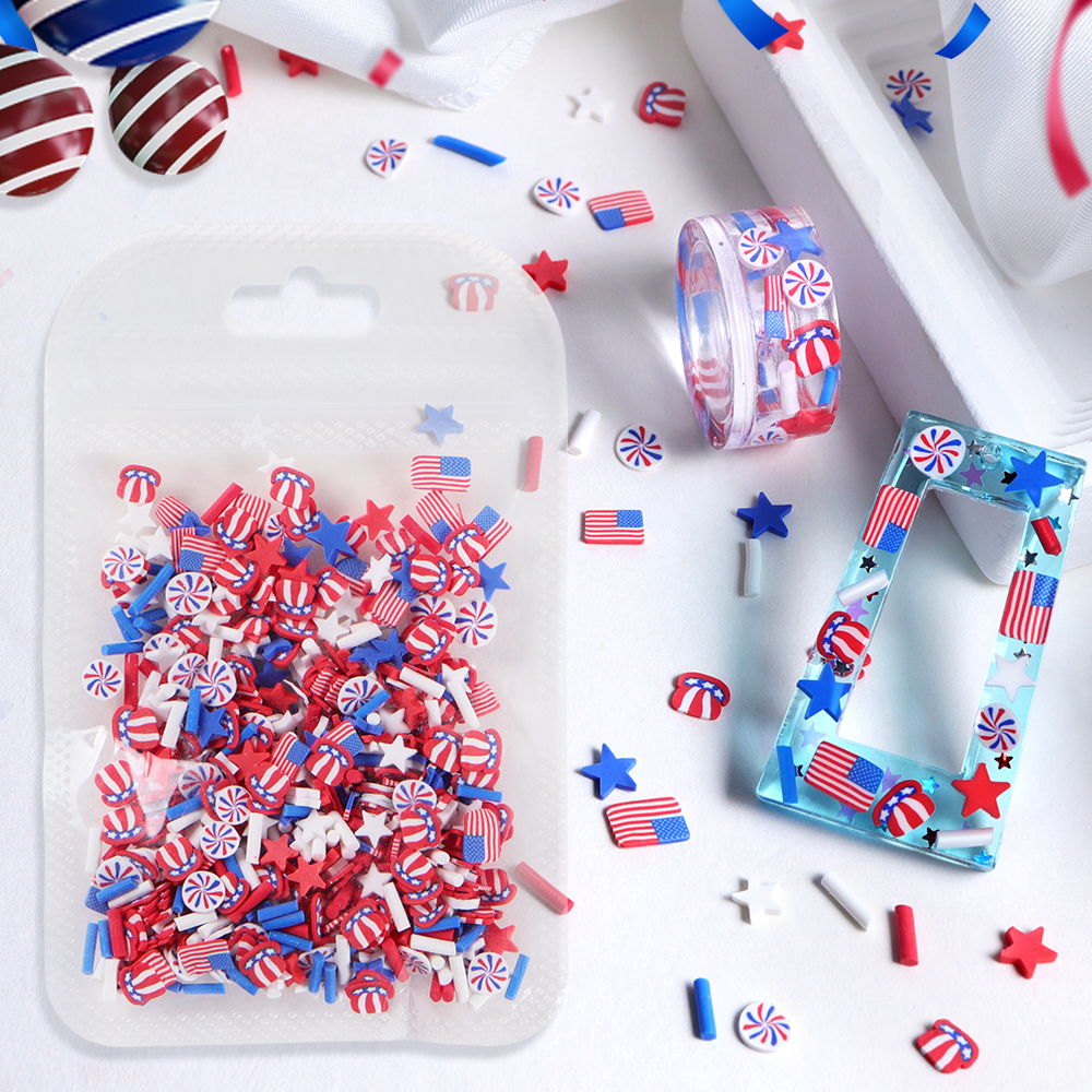 10g Red Blue White Stars Epoxy - Art And Craft Independence Day reseña y precio