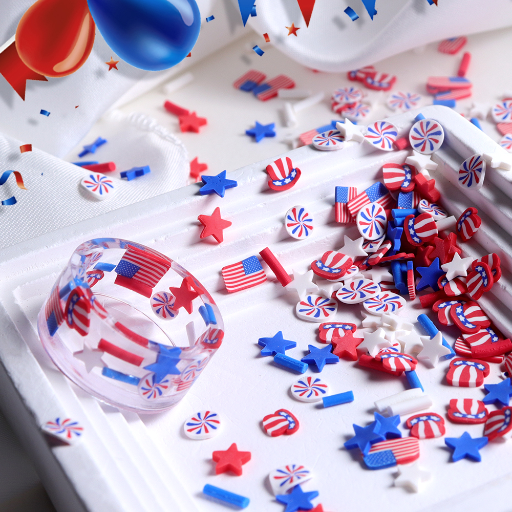 10g Red Blue White Stars Epoxy - Art And Craft Independence Day reseña y precio