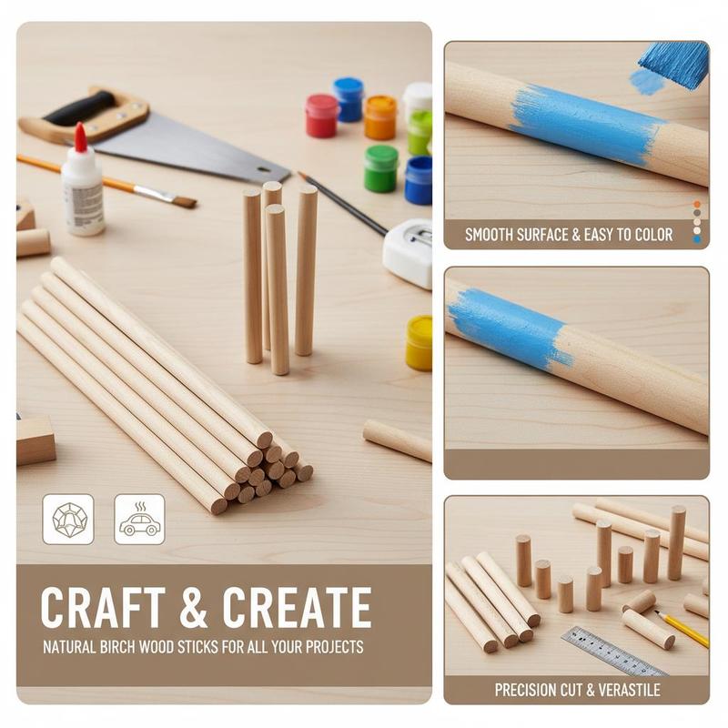 25Pcs Natural Birch Hardwood D - Art X Craft reseña y precio