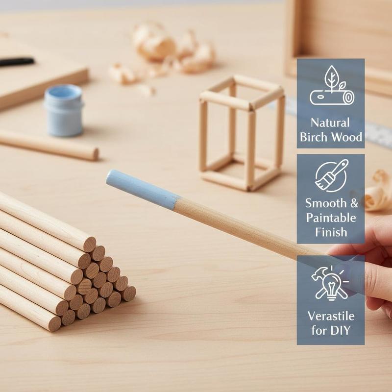 25Pcs Natural Birch Hardwood D - Art X Craft reseña y precio