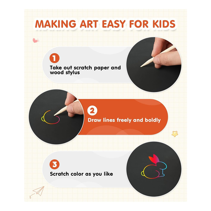 AS96-Scratch Paper Art Crafts  - Art Craft Activities reseña y precio