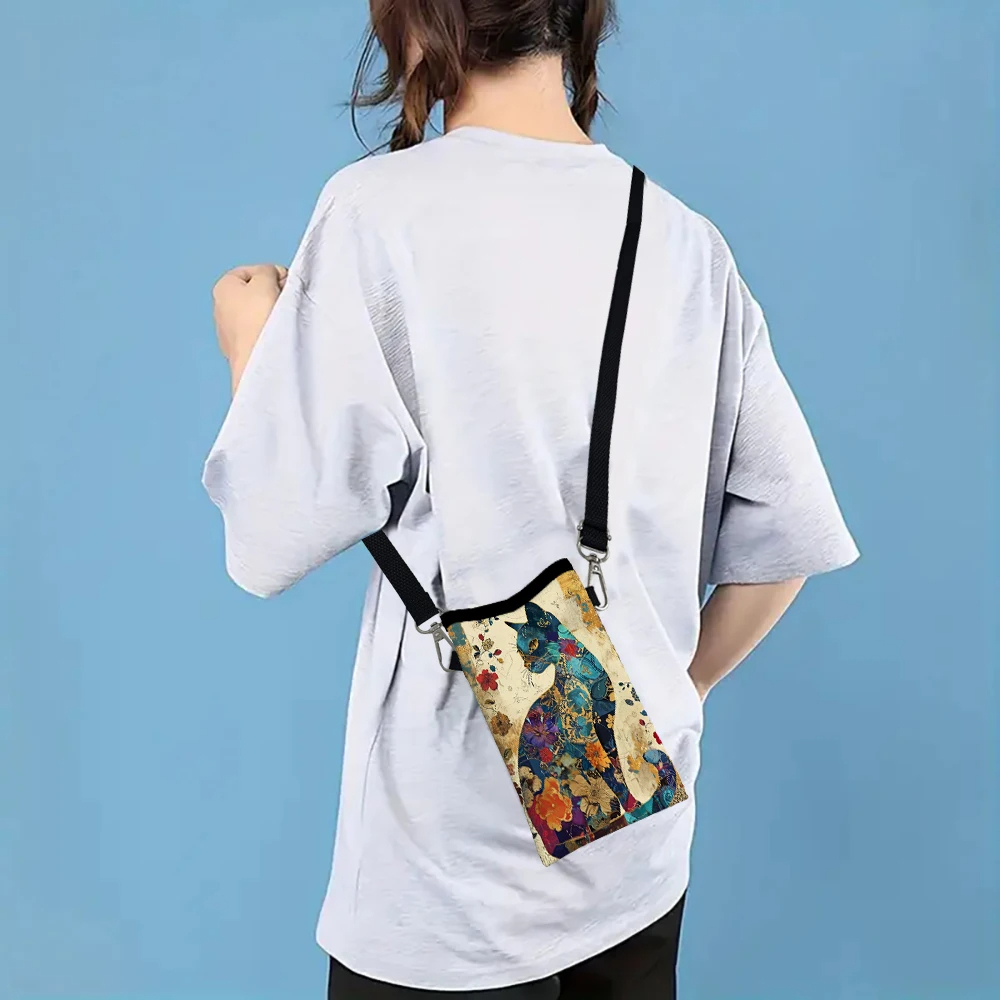 Floral Cat Pattern Crossbody B - Art Craft Bag reseña y precio