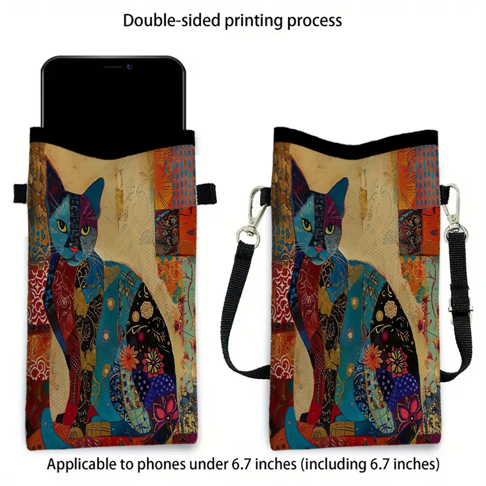 Floral Cat Pattern Crossbody B - Art Craft Bag reseña y precio
