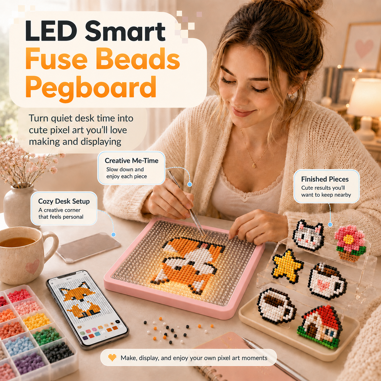 LED Fuse Beads Craft Pegboard  - Art Craft Us reseña y precio