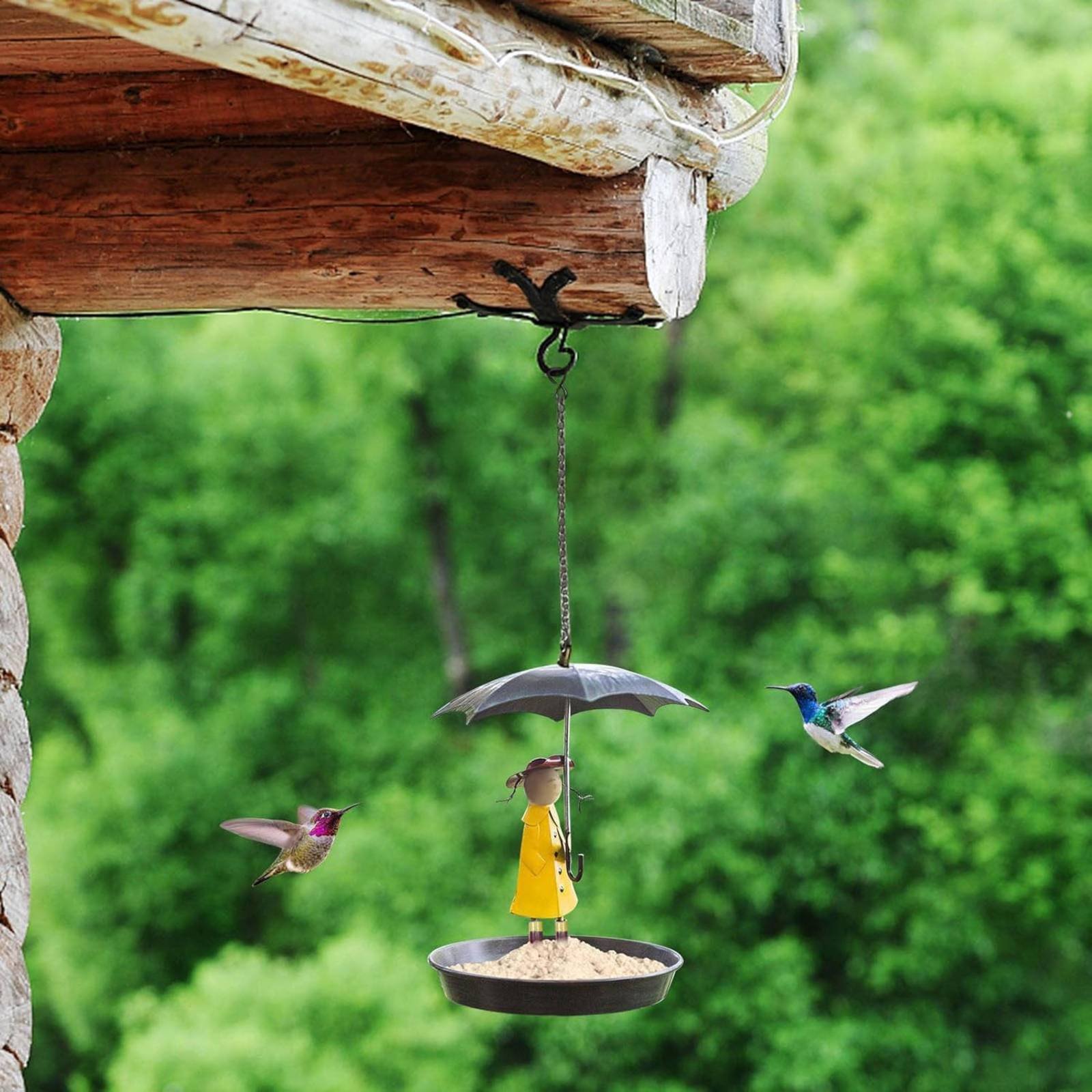 Girl with Umbrella Bird Feeder - Art Craft Us reseña y precio