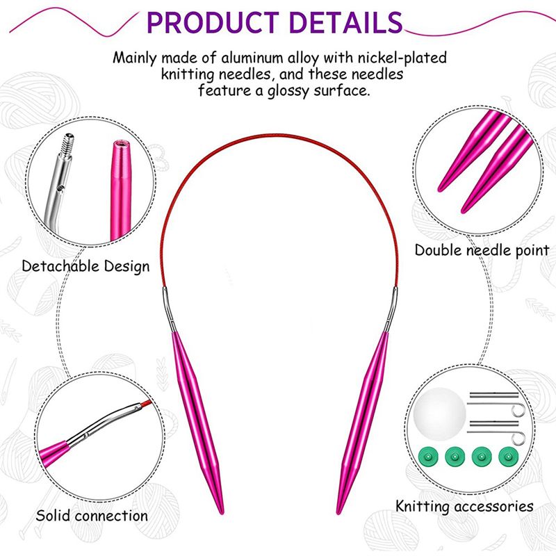 A60Z130 Pieces Aluminum Interc - Knitting Needle Circular reseña y precio