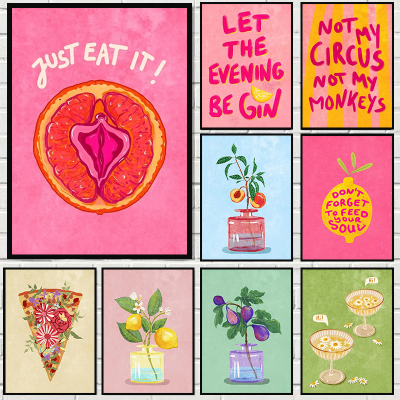 Just Eat It Food Drinks Poster - Art Craft Vase reseña y precio