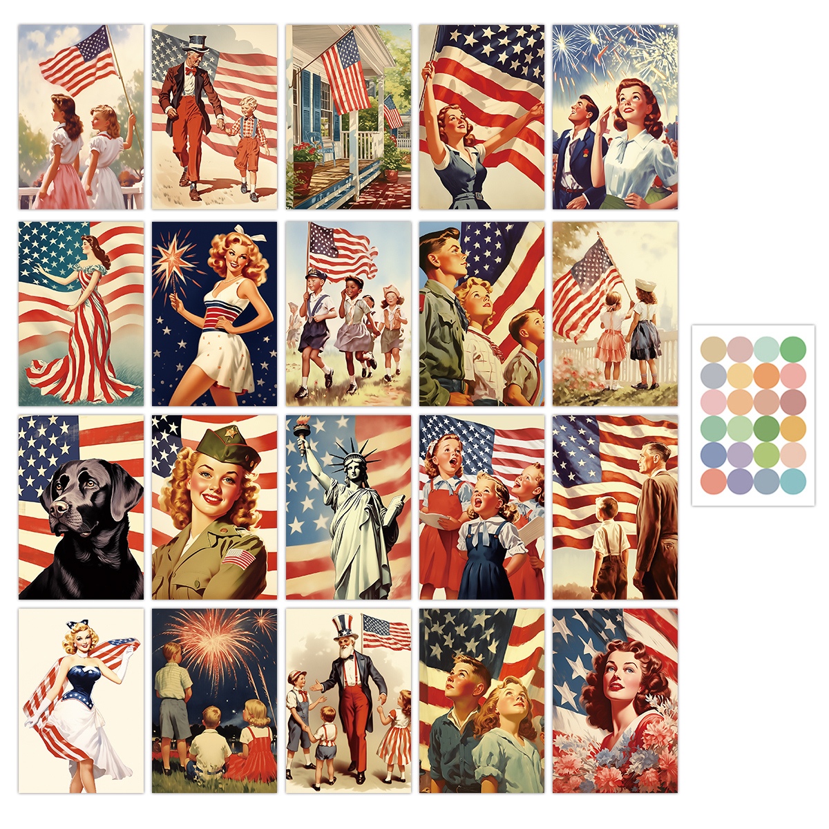 20pcs Vintage America Annivers - Art And Craft Independence Day reseña y precio