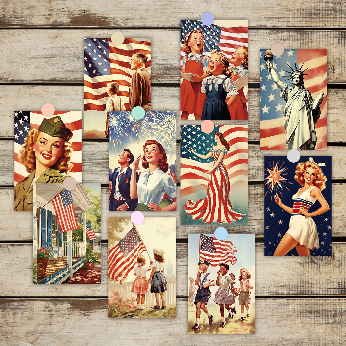 20pcs Vintage America Annivers - Art And Craft Independence Day reseña y precio