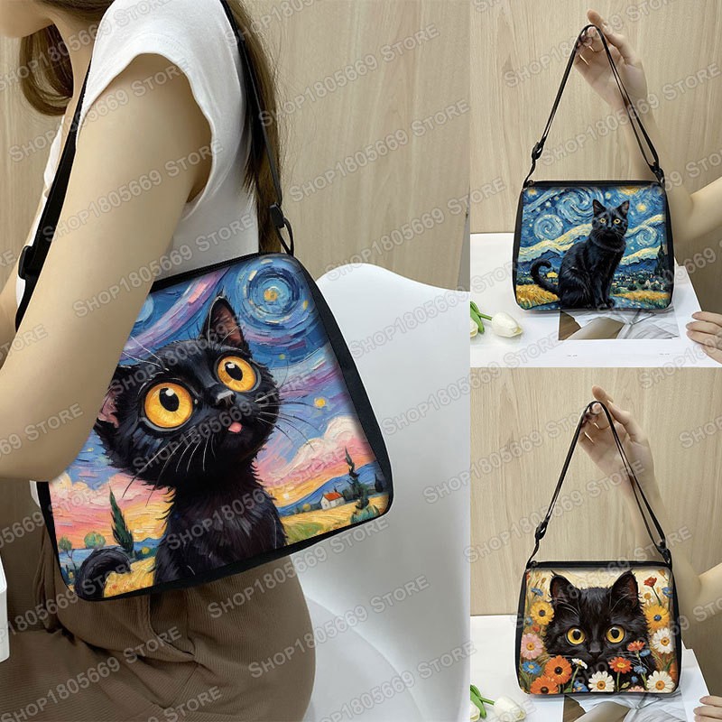 Oil Painting Van Gogh Black Ca - Art Portfolio Bag reseña y precio