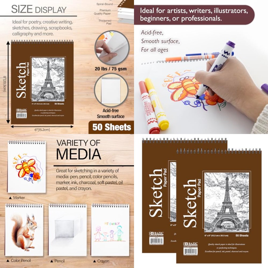 50 Count 6in x 8in Top Bound S - Art X Craft reseña y precio