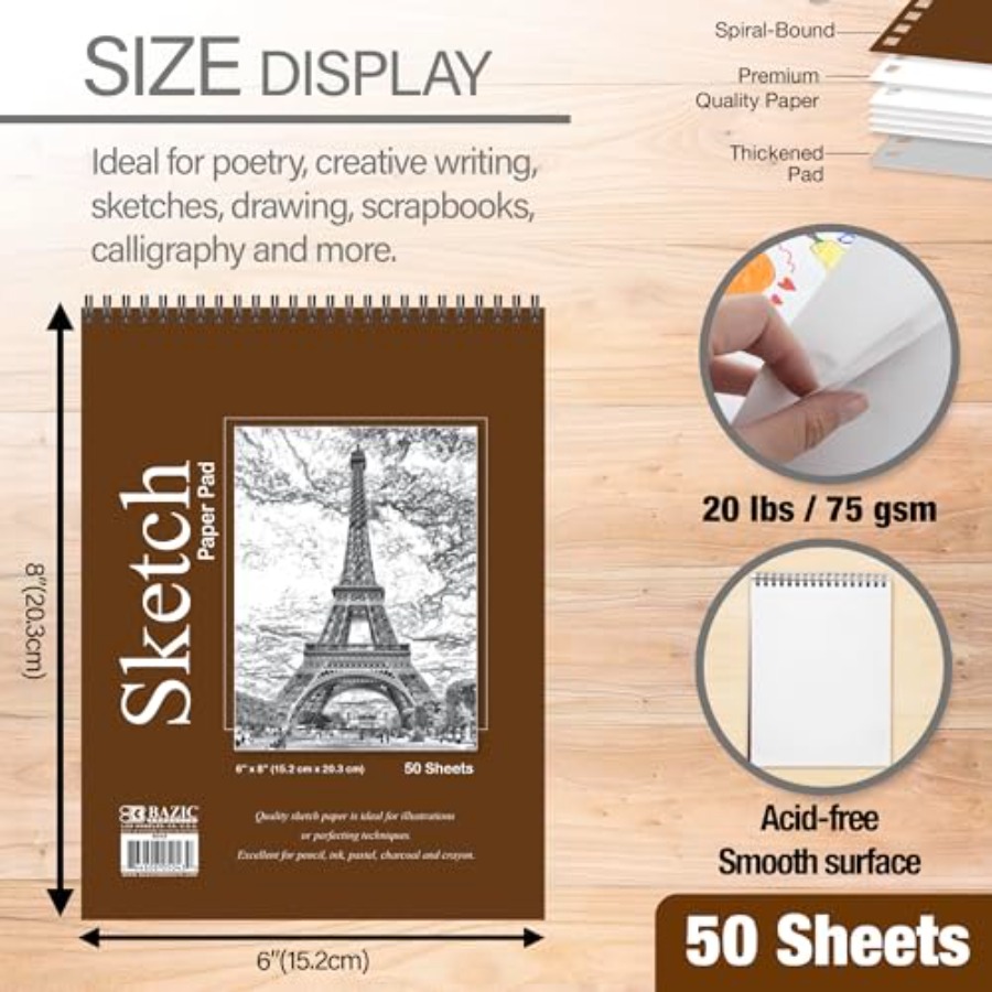 50 Count 6in x 8in Top Bound S - Art X Craft reseña y precio