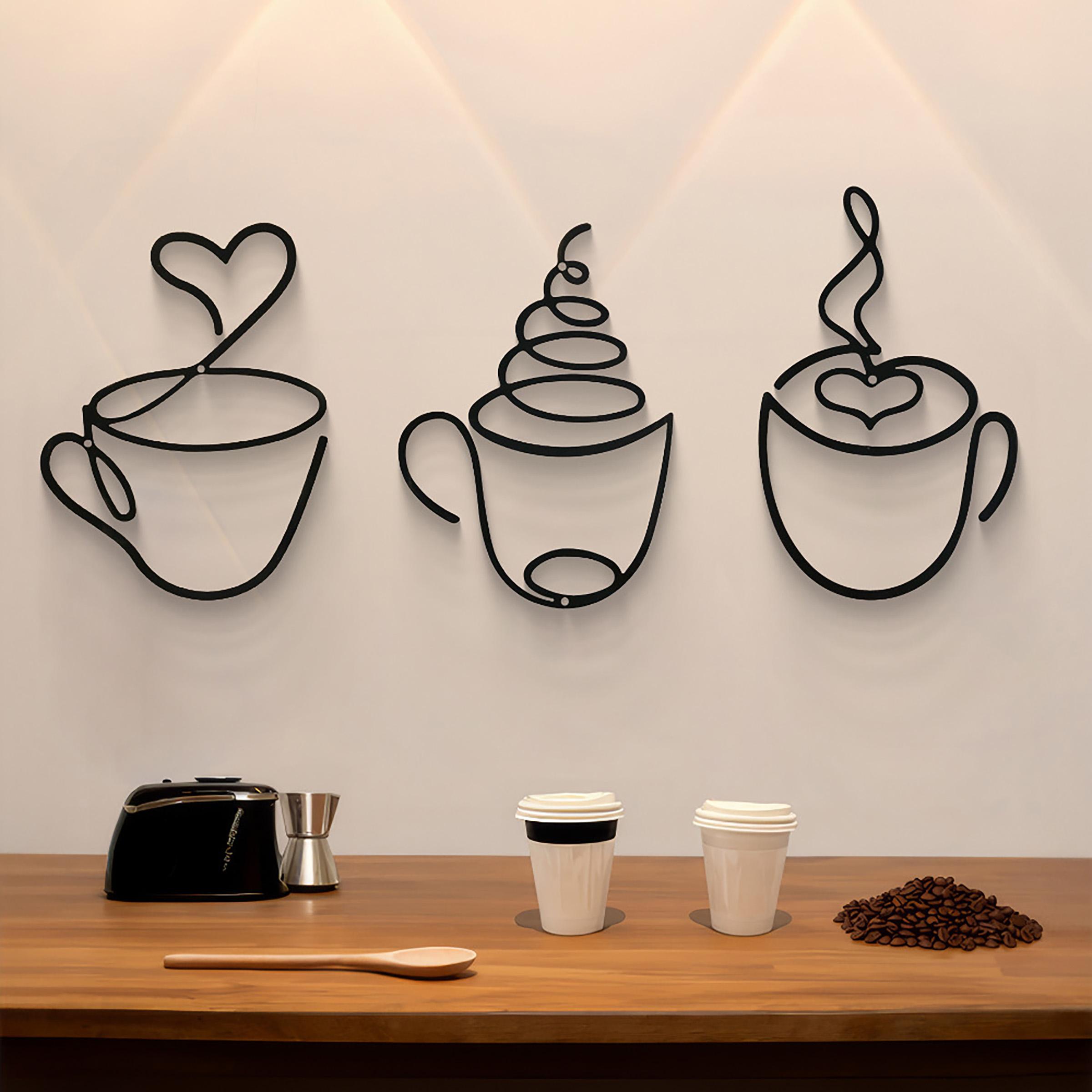 3-Piece Creative Coffee Wall H - Art Craft Cafe reseña y precio