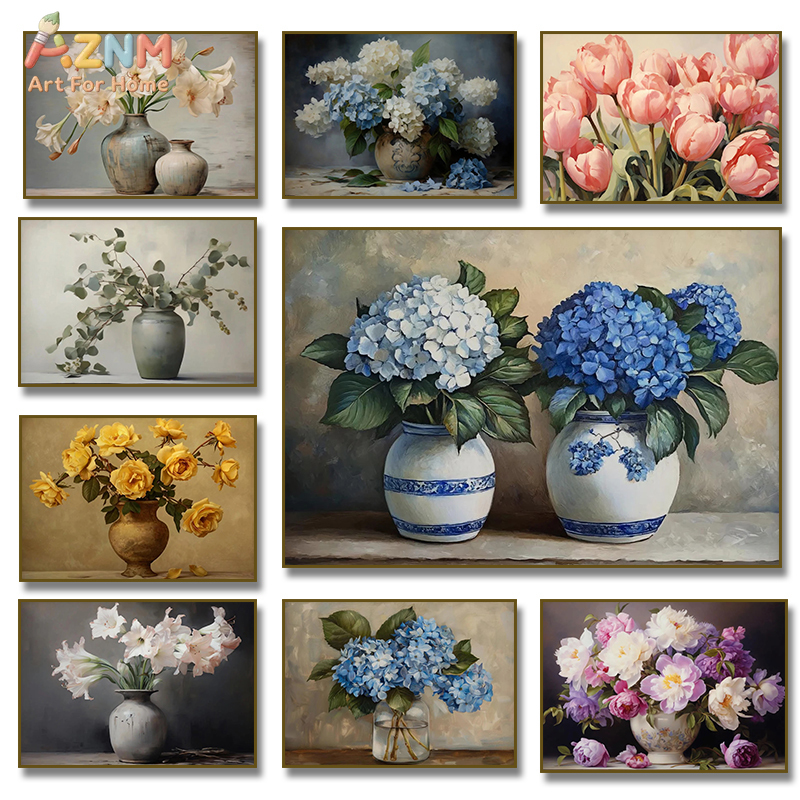 AZNM Vintage Flower Vase Canva - Art Craft Vase reseña y precio