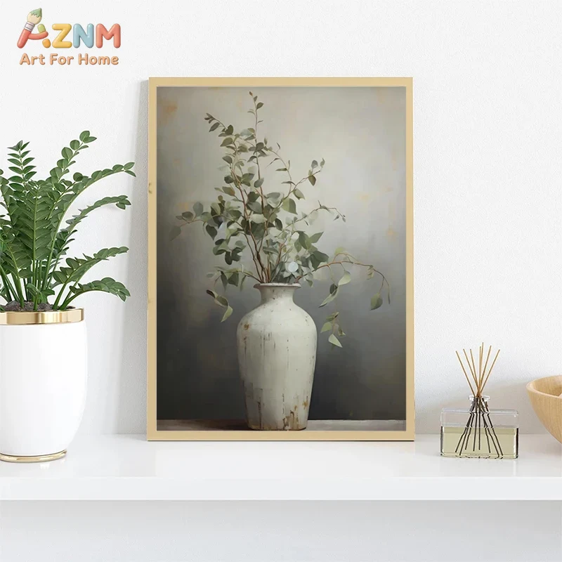 AZNM Vintage Flower Vase Canva - Art Craft Vase reseña y precio